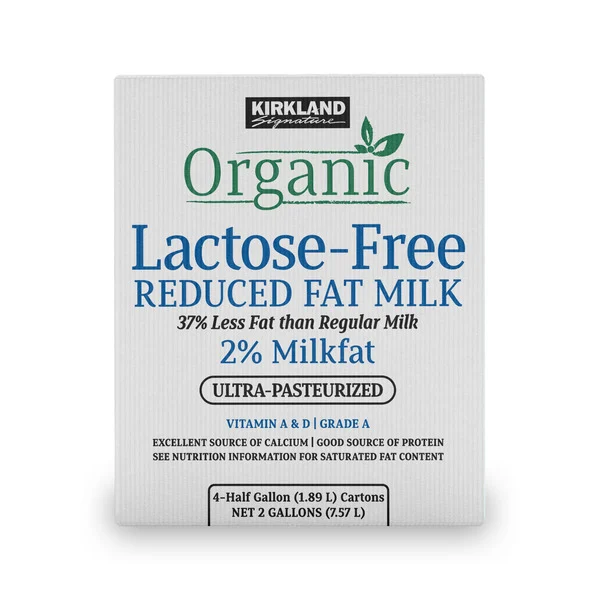 Kirkland Signature Organic LactoseFree 2 Reduced Fat Milk, Half